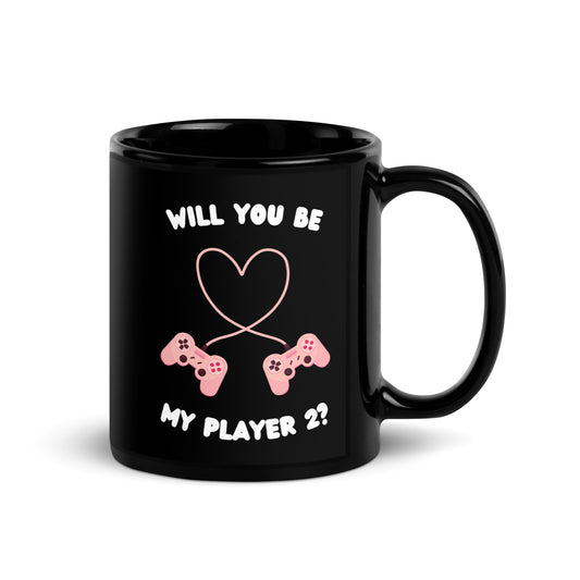 Be My Player 2 Black Glossy Mug