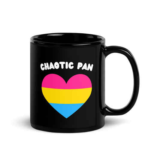 Chaotic Pan Black Glossy Mug